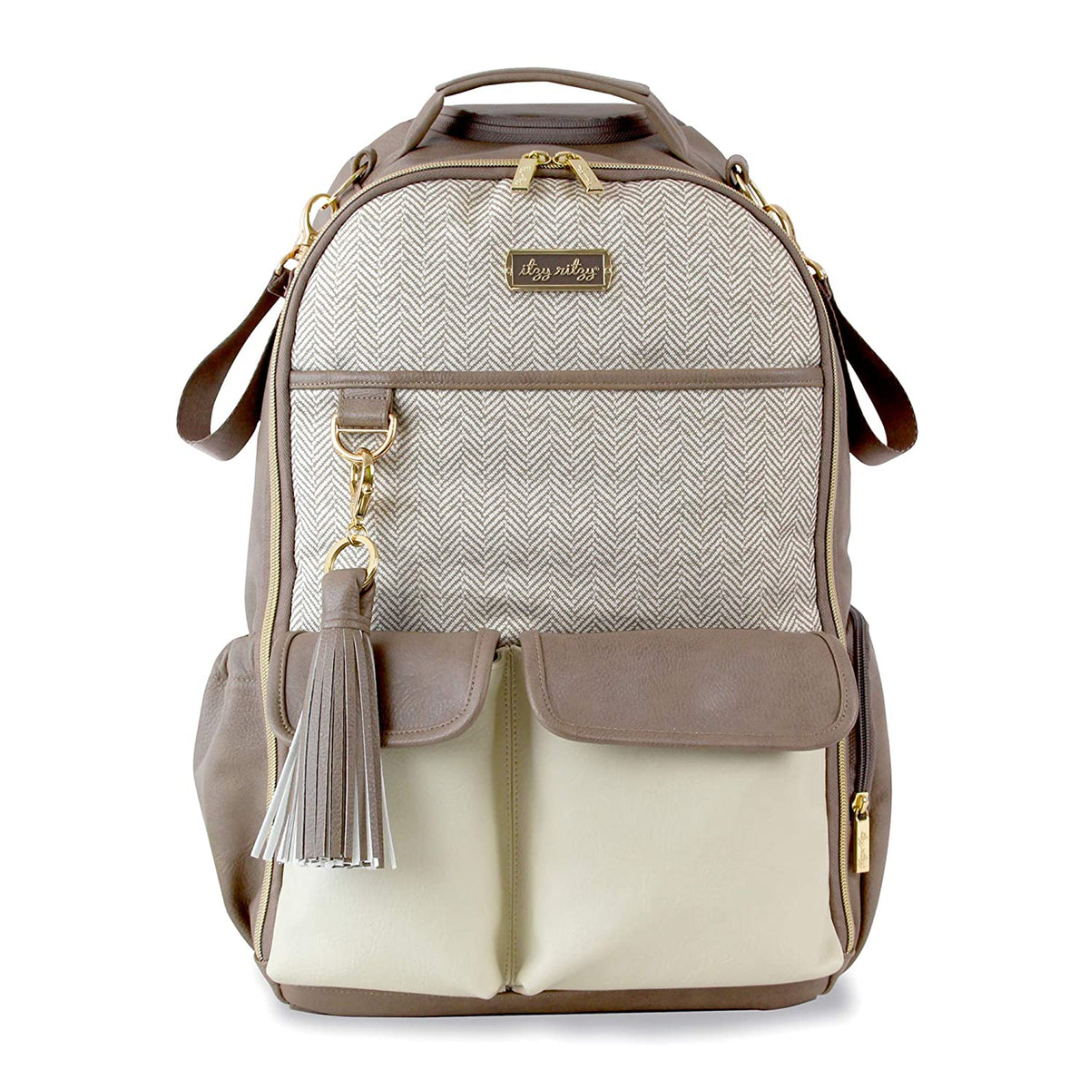 Itzy Ritzy Boss Plus Diaper Bag Vanilla Latte Faux Leather READ Itzy Ritzy - Brandclub - Itzy Ritzy Diaper Bag Backpack  main image 3