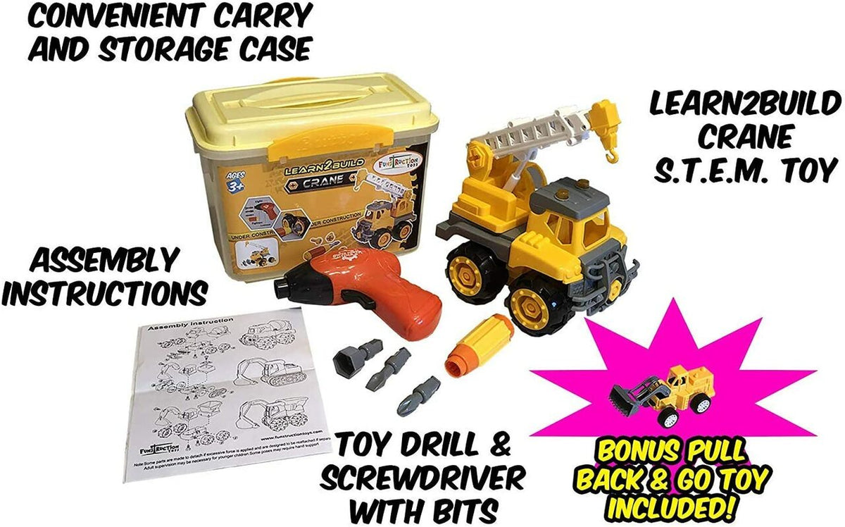 Build-N-Play Take Apart Toy Crane Truck with Kids Tool Set – Buttercup