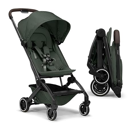 joolz aer+ Lightweight Compact Stroller – Buttercup groupid:graco-modes-nest-travel-system Combining an ultra Baby Jogger Belly Bar Color:Waxed Briquette Canvas with Brown Leather