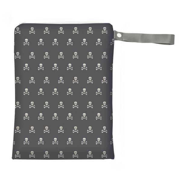 Itzy Ritzy Travel Happens Sealed Wet Bag - Rebel Skulls / Medium