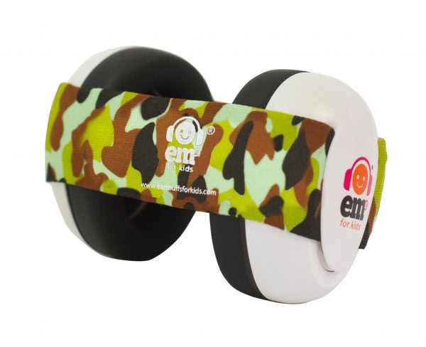 EM's 4 Kids Baby Ear Bubs - White /  Army Camo