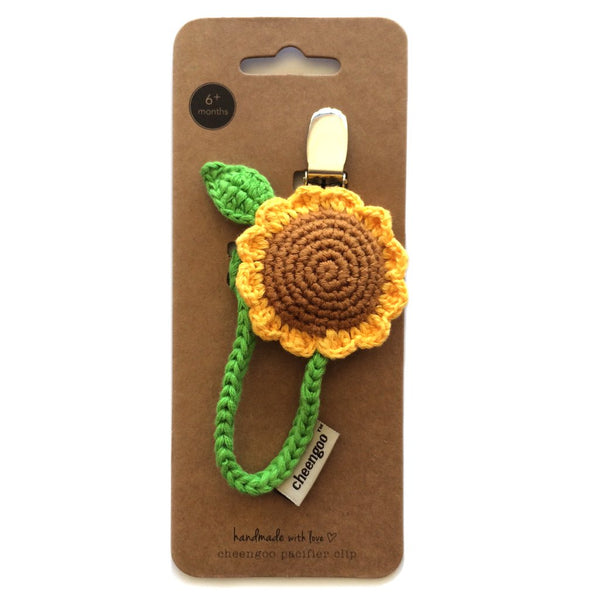 Cheengoo Crocheted Pacifier Clip - Sunflower