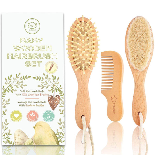 KeaBabies Baby Hair Brush & Comb Set for Newborns