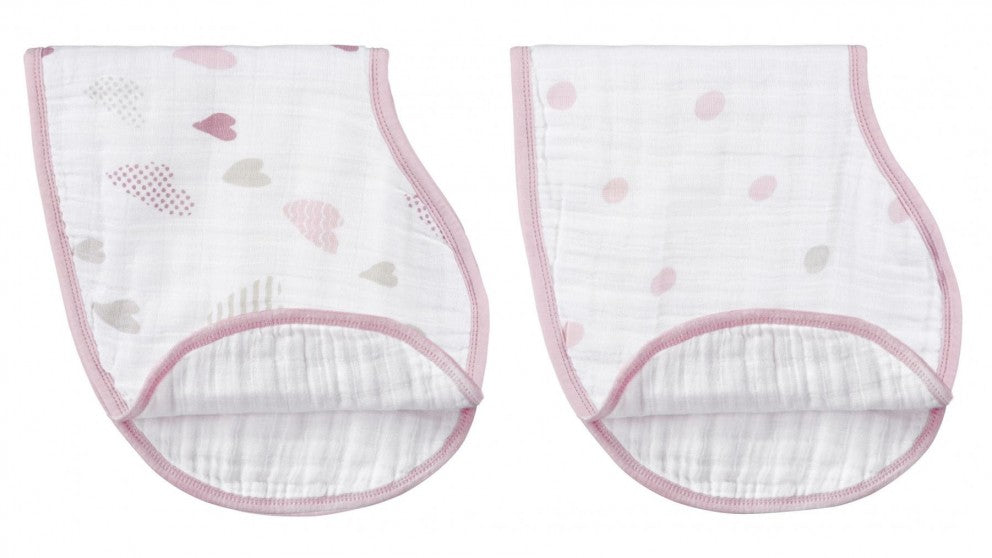 Aden and Anais 2Pack Classic Burpy Bibs Heart Breaker Buttercup
