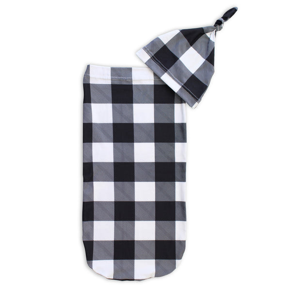 Itzy Ritzy Baby Cocoon Set - Black & White Gingham