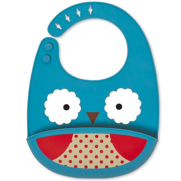 Skip Hop Zoo Fold and Go Silicone Bib - Owl