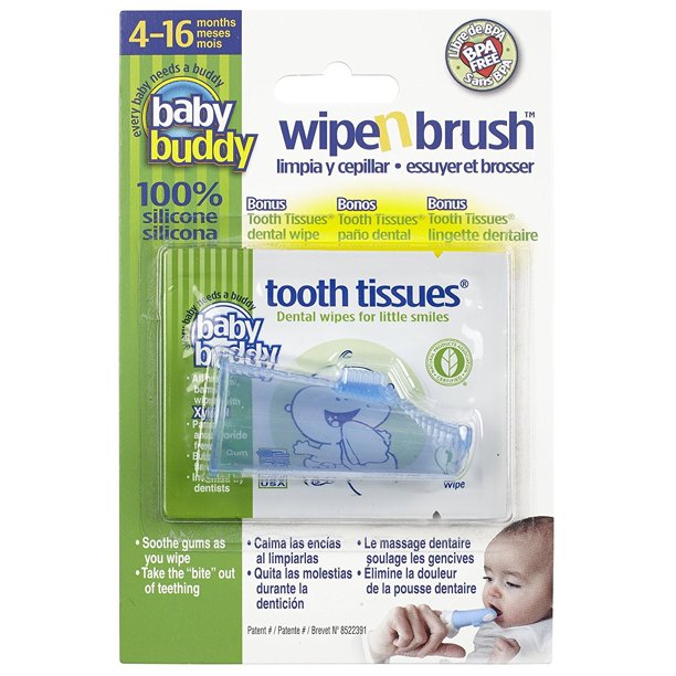 Baby Buddy Wipe-N-Brush - Blue