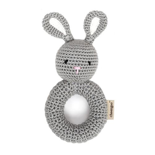 Cheengoo Ring Hand Crocheted Rattle - Bunny