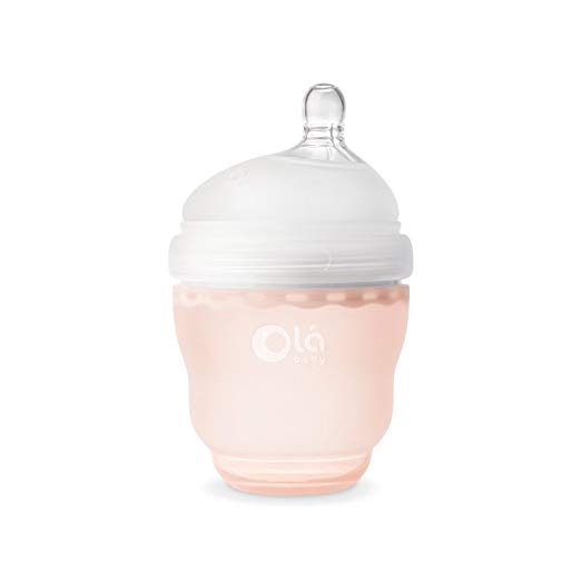Olababy Silicone Bottle 4oz - Coral Orange / Single Pack