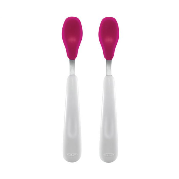 OXO Feeding Spoon Set with Soft Silicone - Pink