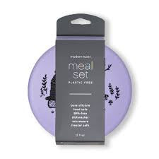 Modern Twist Silicone Meal Set - Badger Family / Lavender