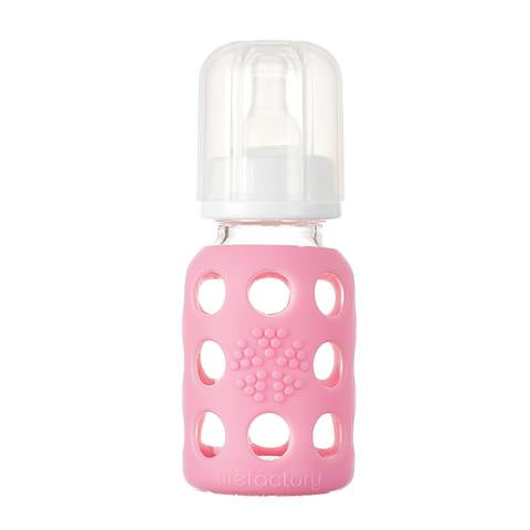 Lifefactory Glass Baby Bottle - Pink / 4 oz.