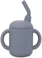 Land Of Petite Silicone Sippy Cup With Straw - Pebble