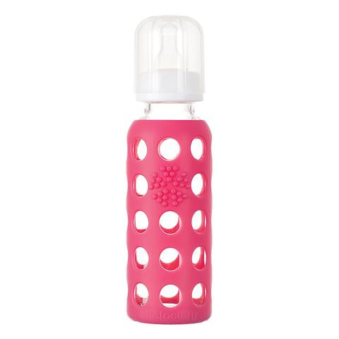 Lifefactory Glass Baby Bottle - Raspberry / 9 oz.