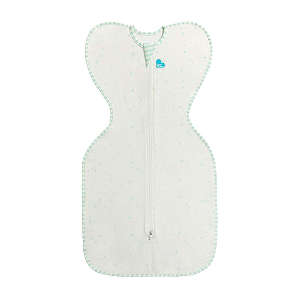 Love To Dream Swaddle UP Organic, Mint , Medium,13-19 lbs., Dramatically Better Sleep, Allow Baby to Sleep in Their Preferred arms up Position for self-Soothing, snug fit Calms Startle Reflex