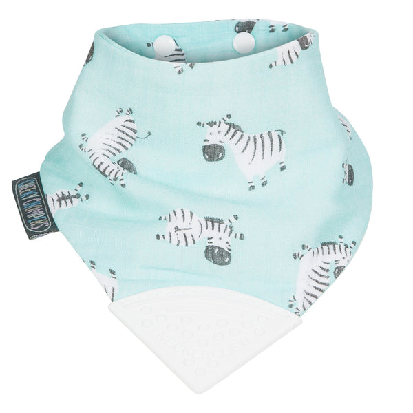 Cheeky Chompers Muslin Neckerchew - Zebra Night