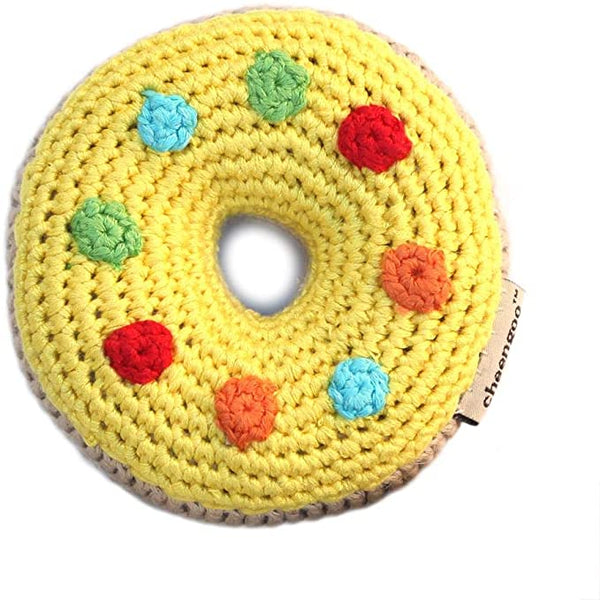 Cheengoo Hand Crocheted Rattle - Yellow Donut