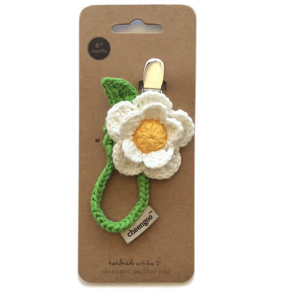Cheengoo Crocheted Pacifier Clip - Daisy