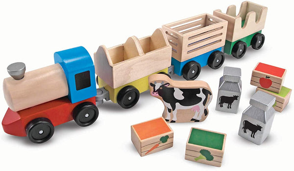 Melissa & Doug Wooden Farm Train Set