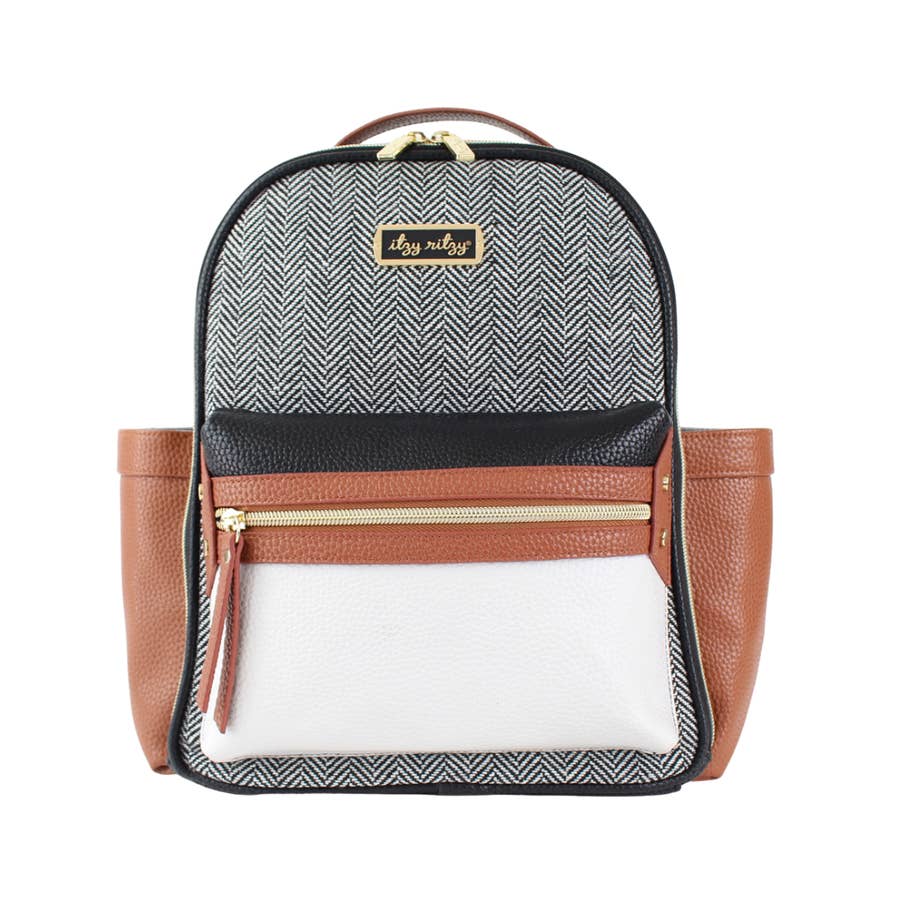 cream leather mini backpack Itzy Ritzy Mini Diaper Bag Backpack – Coffee & Cream – Buttercup
