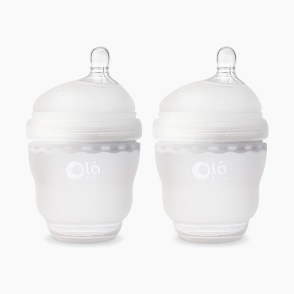 Olababy Silicone Bottle 4oz - Frost White / 2 pack