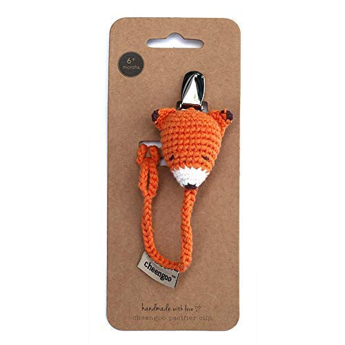 Cheengoo Crocheted Pacifier Clip -  Fox