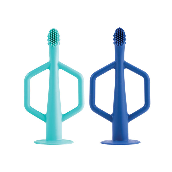 Tiny Twinkle Silicone Training Toothbrush - Ocean Set of 2