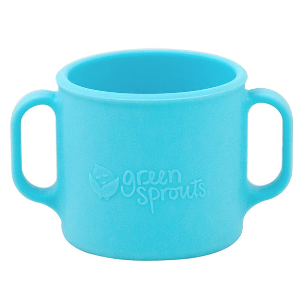 Green sprouts Learning Cup | Silicone helps avoid harmful chemicals | Helps toddler develop independent drinking skills, 2 easy-grip handles, Heat-Resistant, Dishwasher Safe