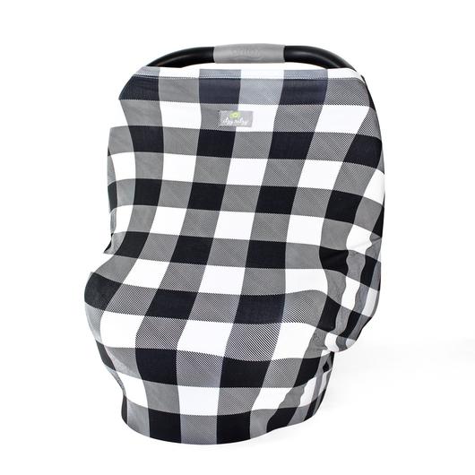 Itzy Ritzy Mom Boss Multi-Use Cover - Black & White Gingham