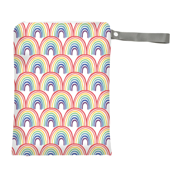 Itzy Ritzy Travel Happens Sealed Wet Bag with Adjustable Handle - Happy Rainbows