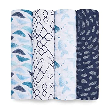 Aden and Anais 4-Pack Classic Swaddles - Gone Fishing