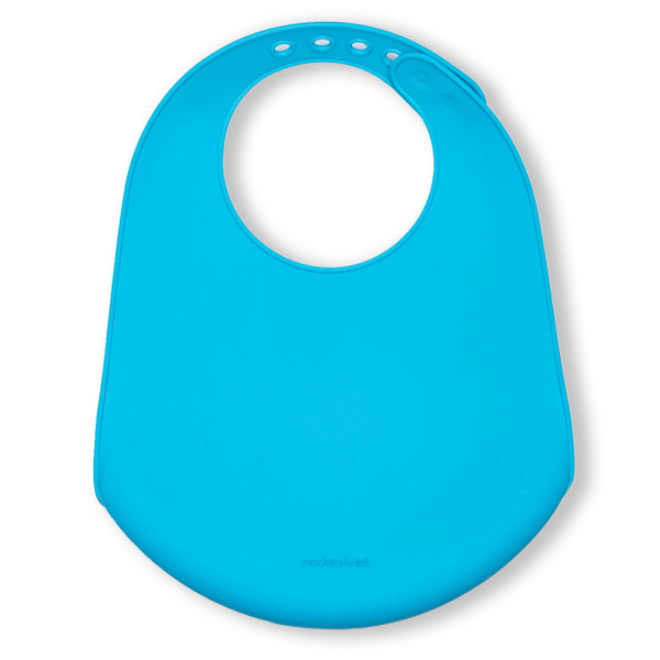 Modern Twist Silicone Catch Bib - Giraffe Giggles / Electric Blue