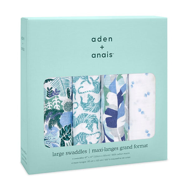 Aden and Anais 4-Pack Classic Swaddles - Dancing Tigers