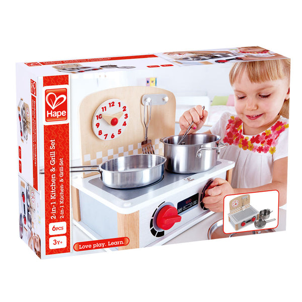 Hape 2 in 1 Kitchen & Grill Set