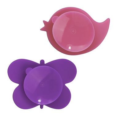 Kushies Silidip Silicone Mini Bowl - Fuchsia Bird / Purple Butterfly