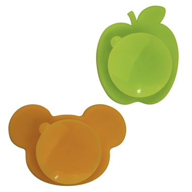 Kushies Silidip Silicone Mini Bowl - Green Apple / Orange Bear