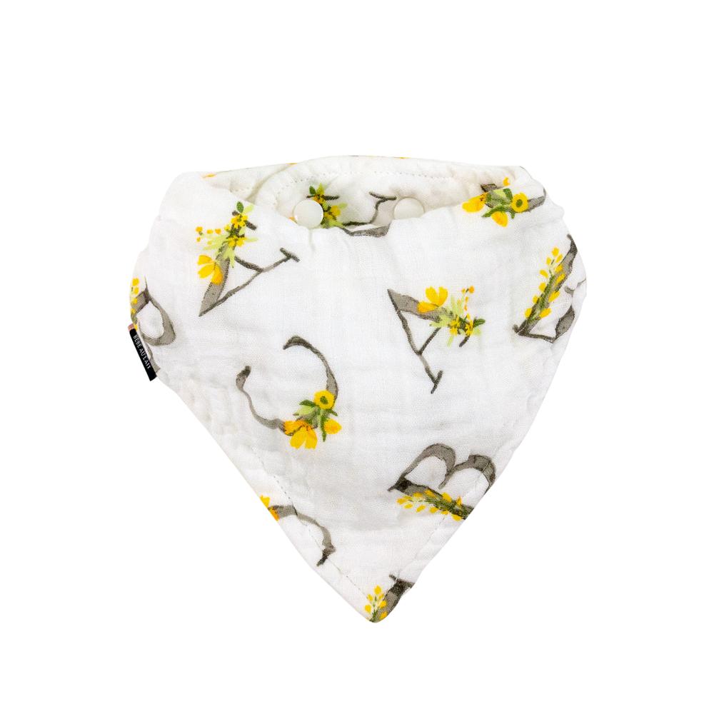 Bebe Au Lait Bandana Bib - Floral Alphabet