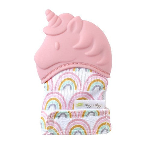 Itzy Ritzy Silicone Teething Mitt - Light Pink Unicorn