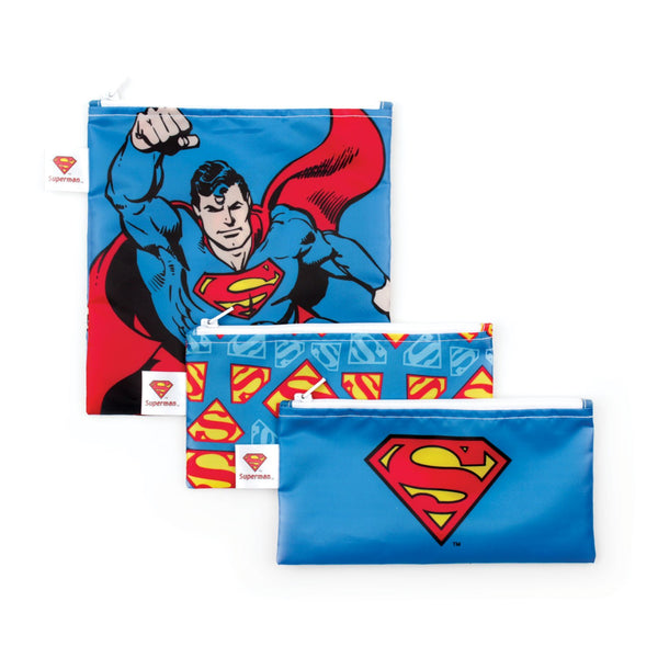Bumkins Reusable Snack Bags - Superman 3 Pack