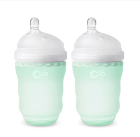 Olababy Silicone Bottle 8oz - Mint Green / 2 pack