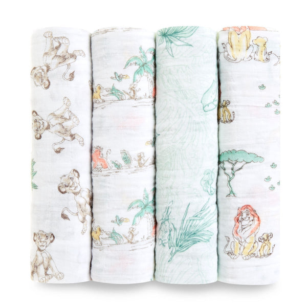 Aden and Anais Lion King 4 Pack Disney  Baby Classic Swaddles
