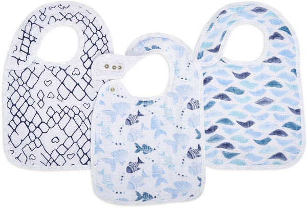 Aden & Anais 3-Pack Classic Snap Bibs - Gone Fishing