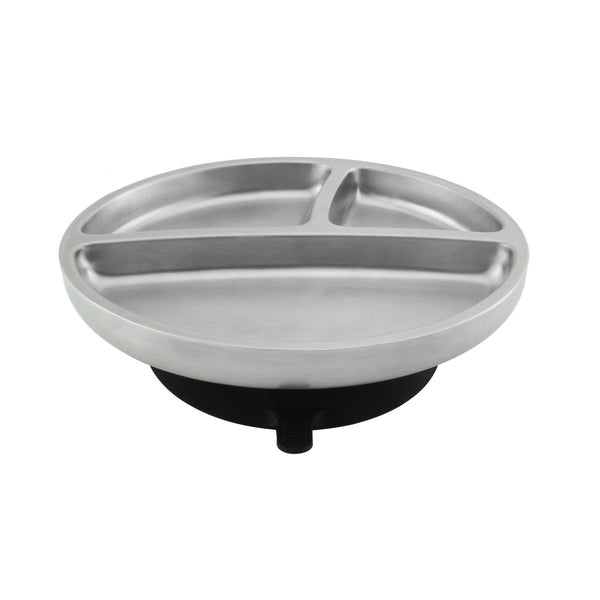 Avanchy Stainless Steel Suction Toddler Plate - Black