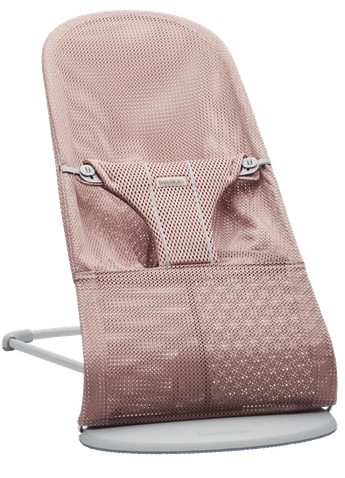 Baby Bjorn Bouncer Bliss Light Gray Frame and Dusty Pink Mesh