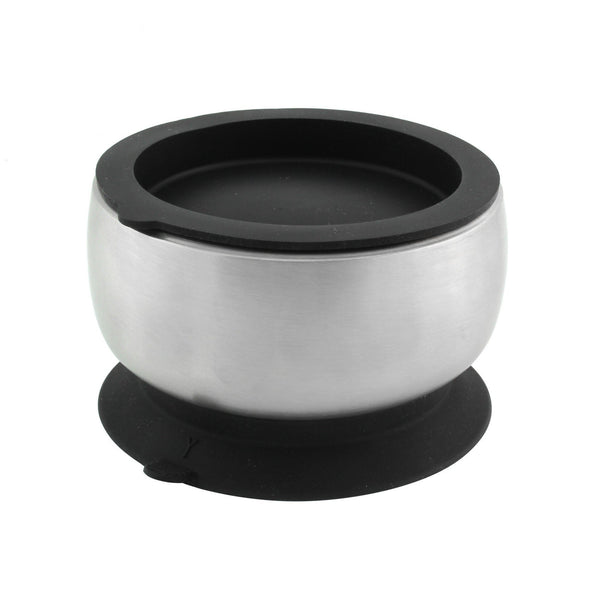 Avanchy Stainless Steel Suction Baby Bowl & Lid - Black