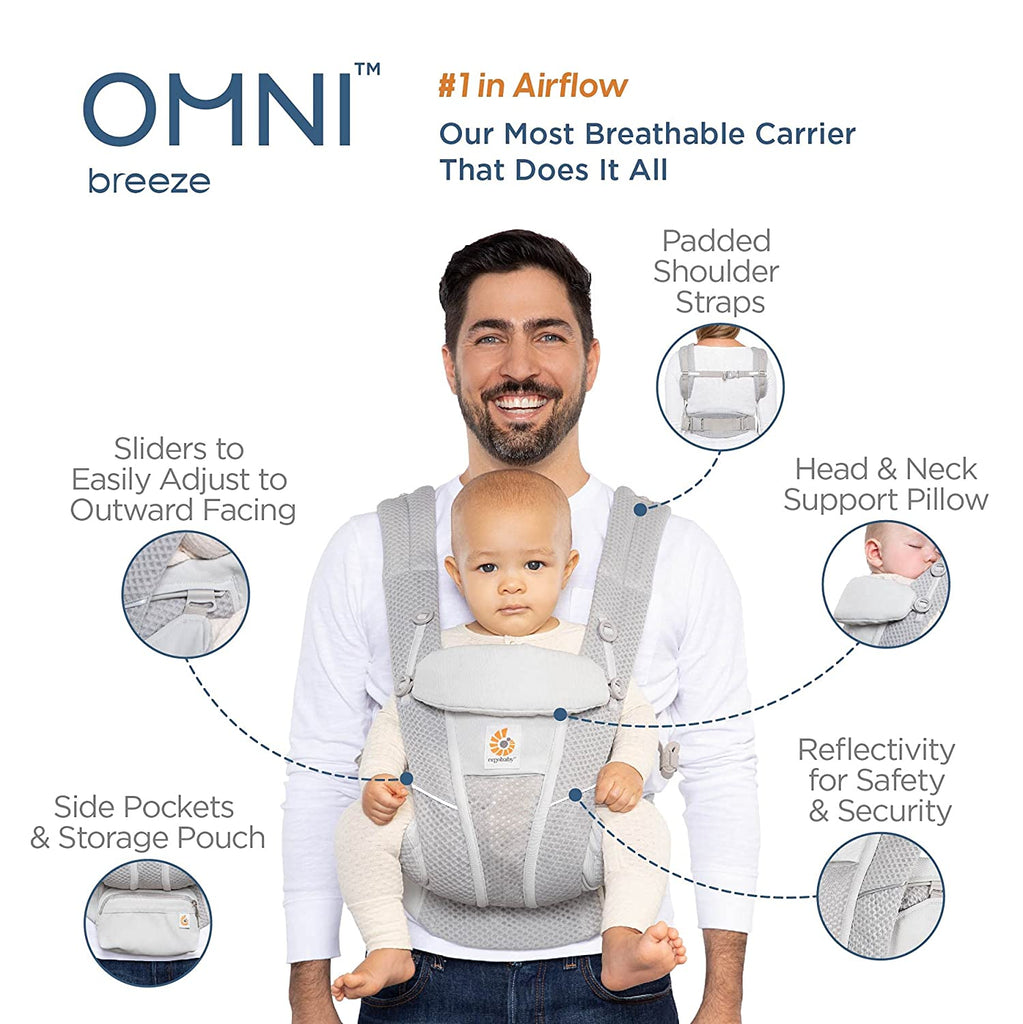 Ergobaby Omni Breeze All-Position Mesh Baby Carrier - Breeze Blue