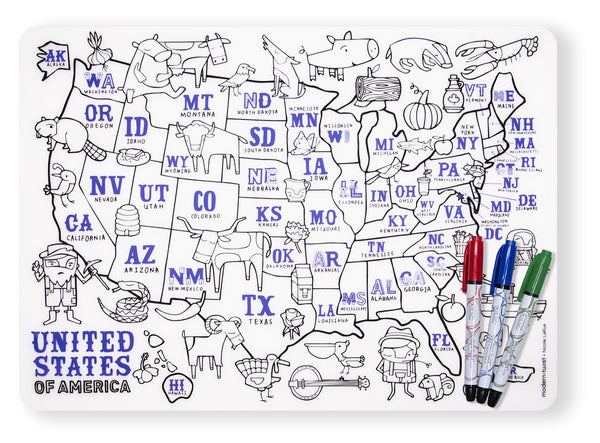 Modern Twist Mark-Mat and 3 Pack Markers - US Map