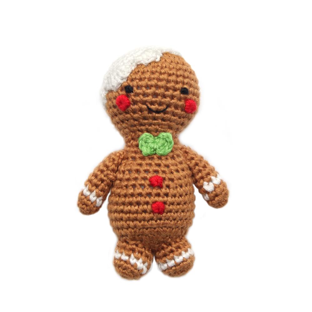 Cheengoo Crocheted Rattle - Gingerbread Man