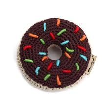 Cheengoo Hand Crocheted Rattle - Chocolate Donut