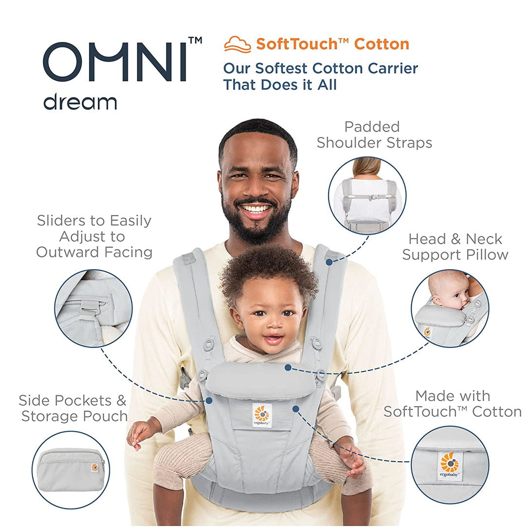 ergobaby omni breeze side carry Ergobaby Omni Dream Baby Carrier – Buttercup